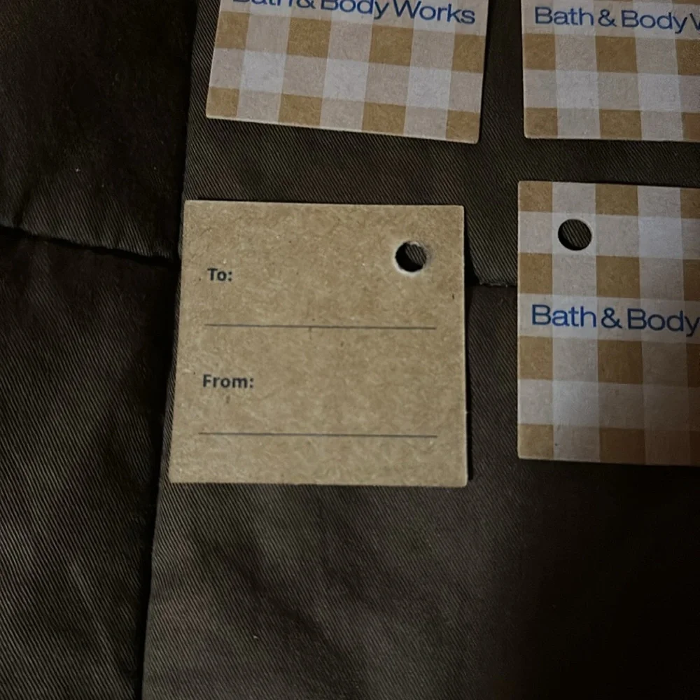 Bath & Body Works Small Cardboard Gingham Gift Tags